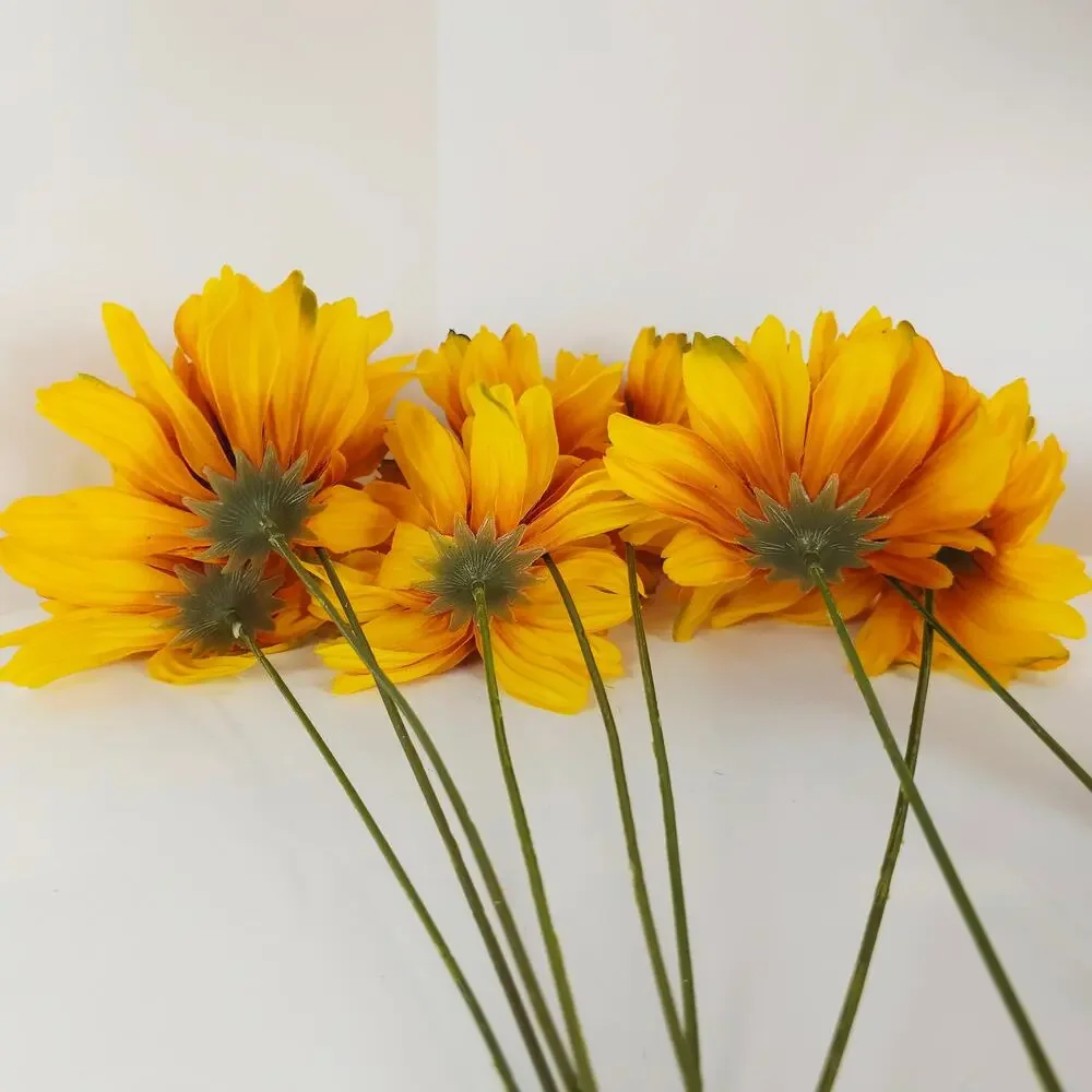 43 Pc Artificial Silk Fall Flower Stems Red Orange Yellow Floral Craft Decor Lot